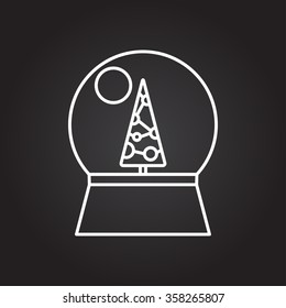 Vector christmas icon. New year illustration.  Snow globe