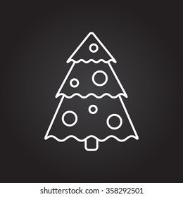 Vector christmas icon. New year illustration.  Christmas tree