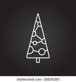 Vector christmas icon. New year illustration.  Christmas tree