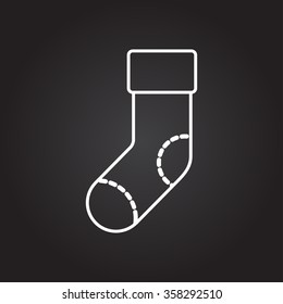 Vector christmas icon. New year illustration. Sock