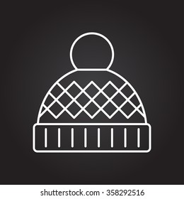 Vector christmas icon. New year illustration. Winter hat