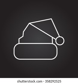 Vector christmas icon. New year illustration. Winter hat