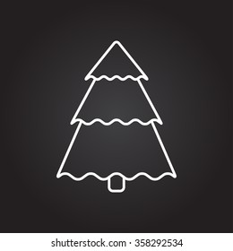 Vector christmas icon. New year illustration.  Christmas tree