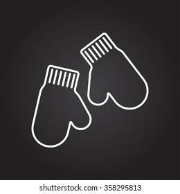 Vector christmas icon. New year illustration. Mittens