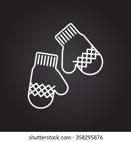 Vector christmas icon. New year illustration. Mittens