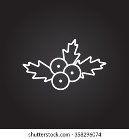 Vector christmas icon. New year illustration. Holly berry