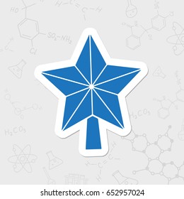 Vector christmas icon. New year illustration. flat sticker Christmas star on white background 