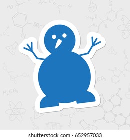 Vector christmas icon. New year illustration. flat sticker Snowman 