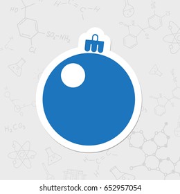 Vector christmas icon. New year illustration. flat sticker Christmas tree on white background 