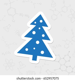 Vector christmas icon. New year illustration. flat sticker Christmas star on white background 