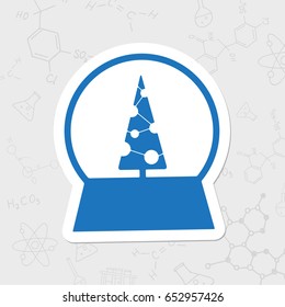 Vector christmas icon. New year illustration. flat sticker Snow globe on white background 