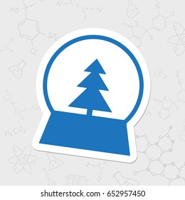 Vector christmas icon. New year illustration. flat sticker Snow globe on white background 