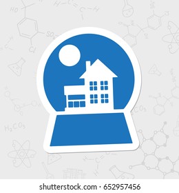 Vector christmas icon. New year illustration. flat sticker Snow globe on white background 