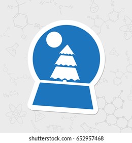 Vector christmas icon. New year illustration. flat sticker Snow globe on white background 