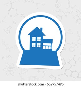 Vector christmas icon. New year illustration. flat sticker Snow globe on white background 