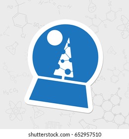 Vector christmas icon. New year illustration. flat sticker Snow globe on white background 