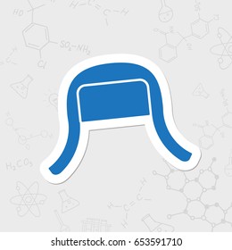 Vector christmas icon. New year illustration. flat sticker Winter hat on white background 