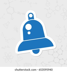 Vector christmas icon. New year illustration. flat sticker Christmas bell on white background 