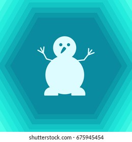 Vector christmas icon. New year illustration. flat Snowman 