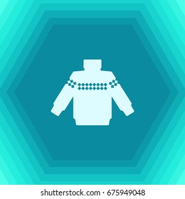 Vector christmas icon. New year illustration. Pullover 
