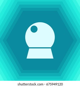 Vector christmas icon. New year illustration. flat Snow globe on hexagonal background 