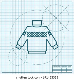 Vector christmas icon. New year illustration. Pullover 