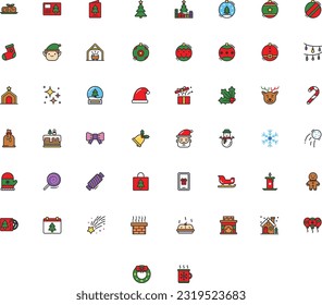 Vector of Christmas Icon Set Color. Perfect for user interface, new application.