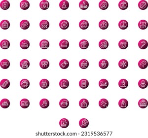 Vector of Christmas Icon Set Round Gradient. Perfect for user interface, new application.