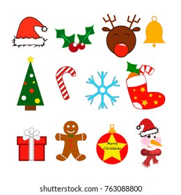 Vector Christmas icons isolated on white
