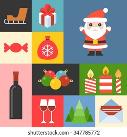 Vector Christmas icons set 3,flat design