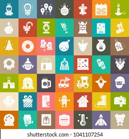 vector christmas icons set, celebration xmas holiday icons, winter icons
