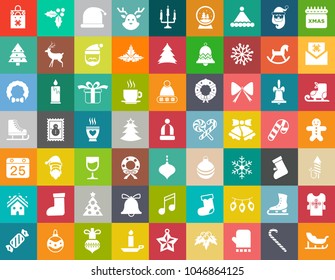 vector christmas icons set, celebration xmas holiday icons, winter icons