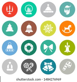 vector christmas icons set, celebration xmas holiday icons, winter icons