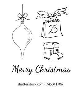 Vector Christmas icons set. Christmas concepts. Modern signs, trendy symbols collection, simple thin line icons set.