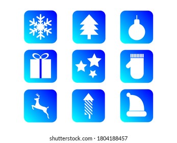 Vector Christmas icons set, holiday icons and winter icons