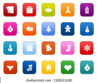 vector christmas icons set, winter celebration xmas holiday icons