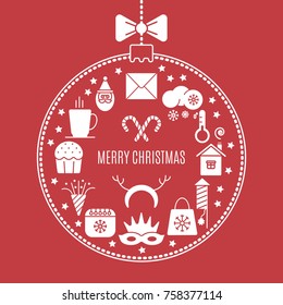 Vector Christmas icons. Christmas Tree Ball