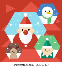 Vector Christmas icons.flat design