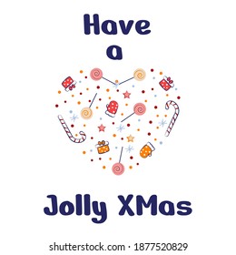 Vector Christmas illustration. Can be used as a postcard, banner, or print for clothing.