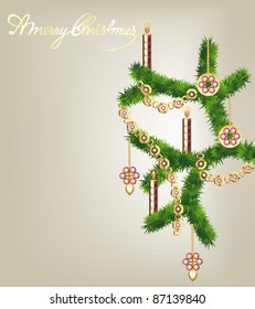 Vector christmas illustration with candles