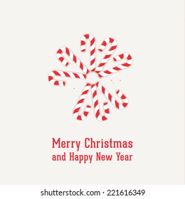 Vector Christmas illustration. Candy canes.