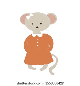 
vector christmas illustration happy mouse