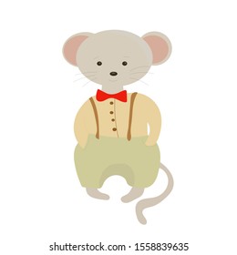 
vector christmas illustration happy mouse