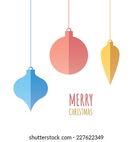 Vector Christmas illustration. Minimalist Christmas ball with place for your text.