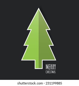 Vector Christmas illustration. Minimalist Christmas tree with place for your text.