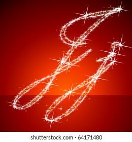 Vector christmas  illustration of a shining stars character j