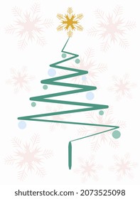 Vector Christmas illustration of a Christmas tree with traditional New Year colors. Perfect for wallpapers, background, textile, Christmas greeting cards.