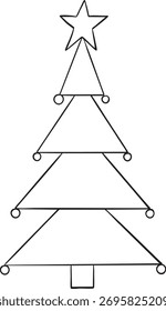 Vektor Weihnachtsgrafik mit Weihnachtsbäumen
