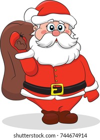 Vector Christmas image of Santa Claus on white background