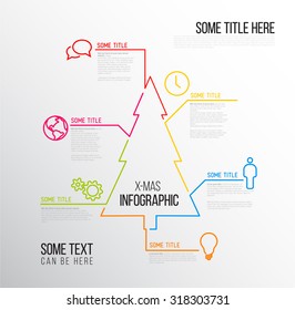 Vector Christmas  Infographic report template made from lines and icons